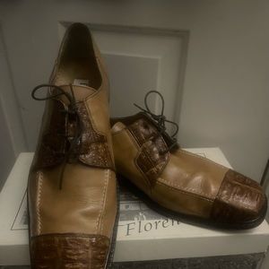 Belvedere Florence Taupe and  Brown crocodile shoes size 11